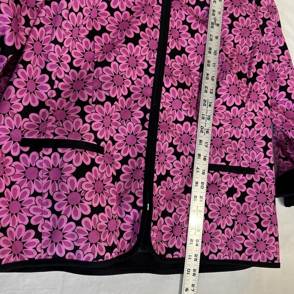 Bob Mackie Womens Wearable‎ Art Jacket L Pink Floral Full Zip Artsy Colorful - Picture 4 of 7